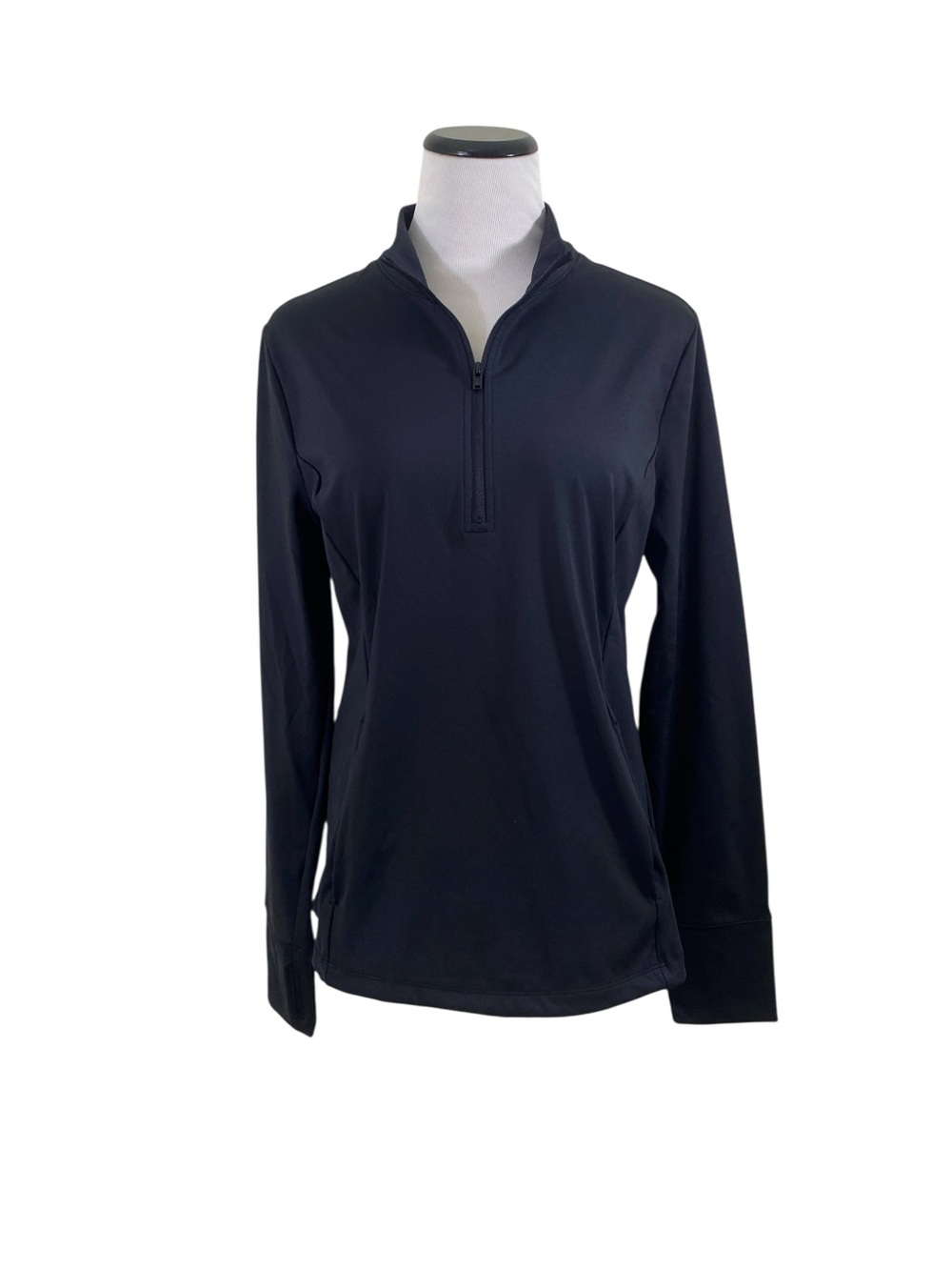 Tommy Bahama 1/4 Zip Top Sz L Black UPF 50 Long Sleeve Golf Tennis Pickleball